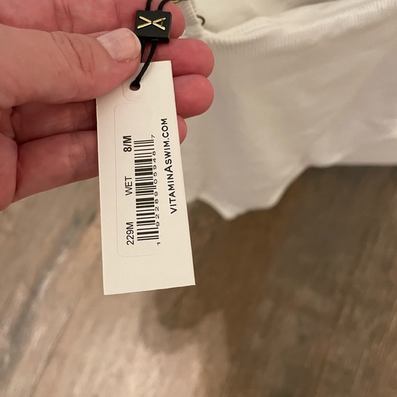 Vitamin A Swim White Ribbed one piece - Picture 2 of 5